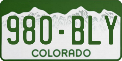 CO license plate 980BLY