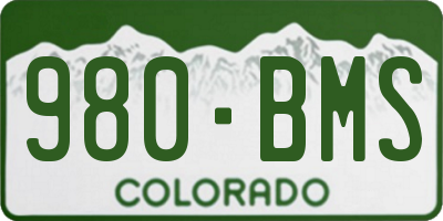 CO license plate 980BMS