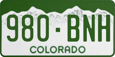 CO license plate 980BNH