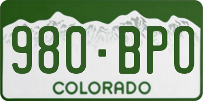 CO license plate 980BPO