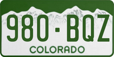 CO license plate 980BQZ