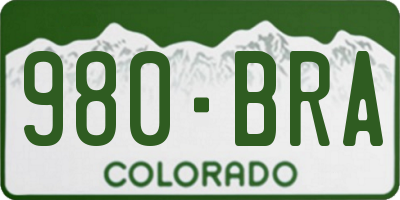 CO license plate 980BRA