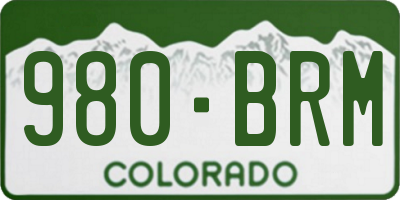 CO license plate 980BRM