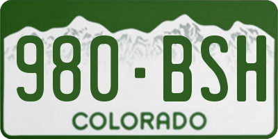 CO license plate 980BSH