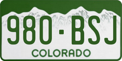 CO license plate 980BSJ