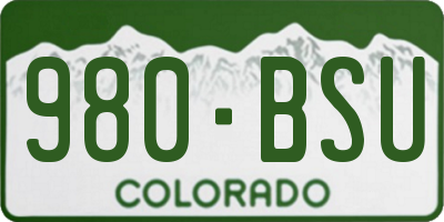 CO license plate 980BSU
