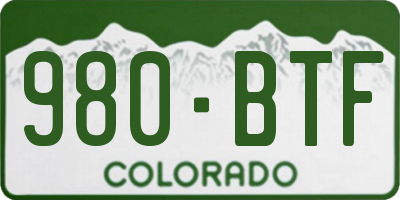 CO license plate 980BTF