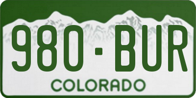 CO license plate 980BUR