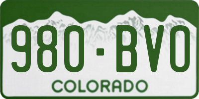 CO license plate 980BVO
