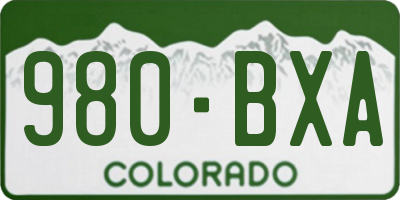 CO license plate 980BXA
