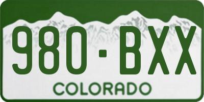 CO license plate 980BXX