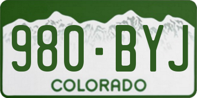 CO license plate 980BYJ