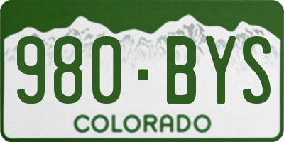 CO license plate 980BYS