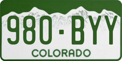 CO license plate 980BYY