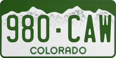 CO license plate 980CAW