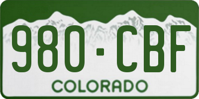 CO license plate 980CBF