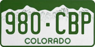 CO license plate 980CBP
