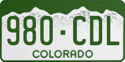 CO license plate 980CDL
