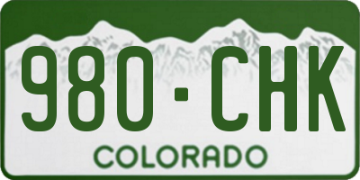 CO license plate 980CHK