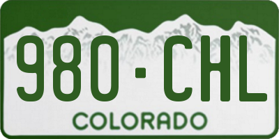 CO license plate 980CHL