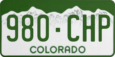CO license plate 980CHP
