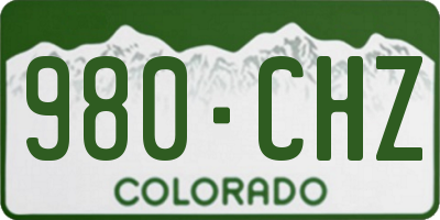 CO license plate 980CHZ
