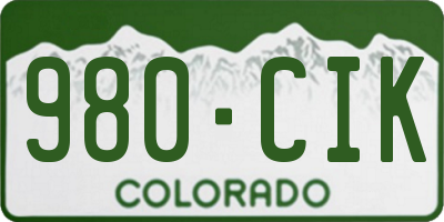 CO license plate 980CIK