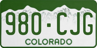 CO license plate 980CJG