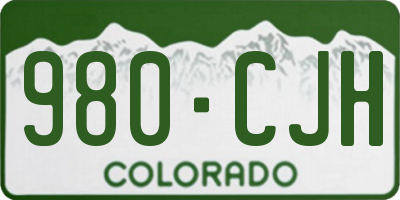 CO license plate 980CJH