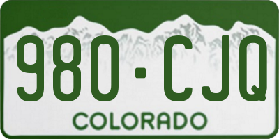 CO license plate 980CJQ