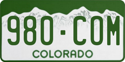 CO license plate 980COM