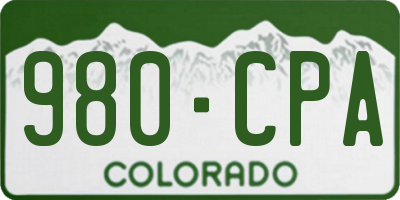 CO license plate 980CPA