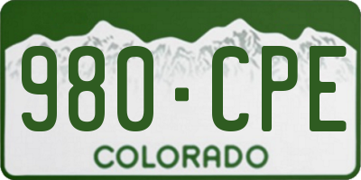 CO license plate 980CPE