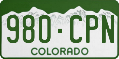 CO license plate 980CPN
