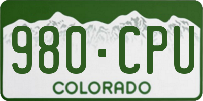 CO license plate 980CPU