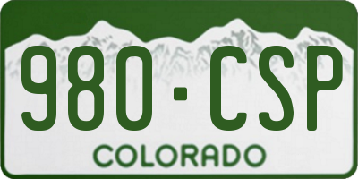 CO license plate 980CSP