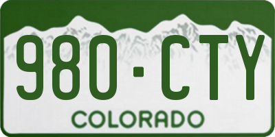 CO license plate 980CTY