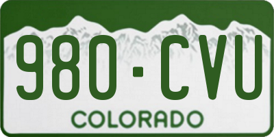 CO license plate 980CVU