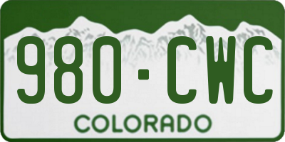 CO license plate 980CWC
