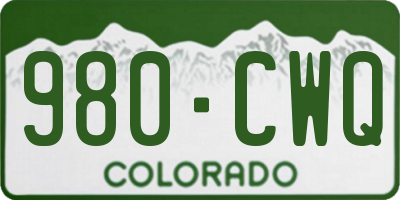 CO license plate 980CWQ