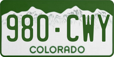 CO license plate 980CWY
