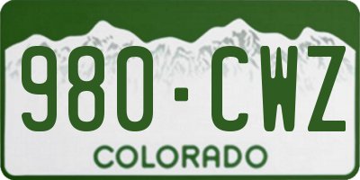 CO license plate 980CWZ