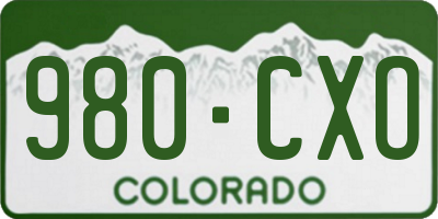 CO license plate 980CXO