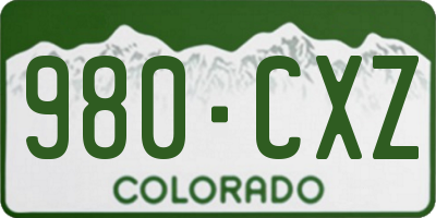 CO license plate 980CXZ