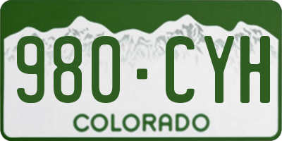CO license plate 980CYH