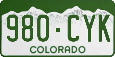 CO license plate 980CYK