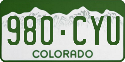 CO license plate 980CYU