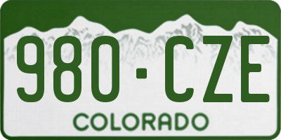 CO license plate 980CZE