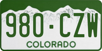 CO license plate 980CZW