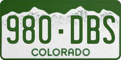 CO license plate 980DBS